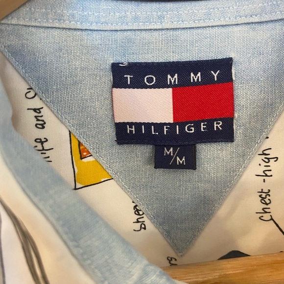 Tommy Hilfiger Mens Nautical Print Button Down Shirt - Picture 3 of 5